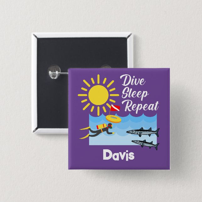 Difundir el diseño de repetición de sueño - botón  (Anverso y reverso)