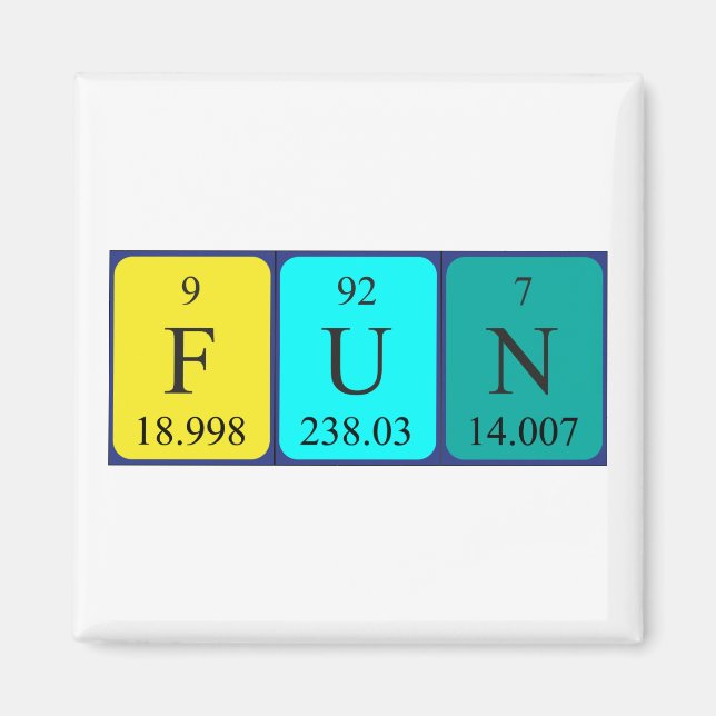 Difundir imán de palabras de tabla periódica (Frente)