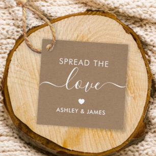 Difundir la etiqueta de amor, etiqueta Boda, kraft