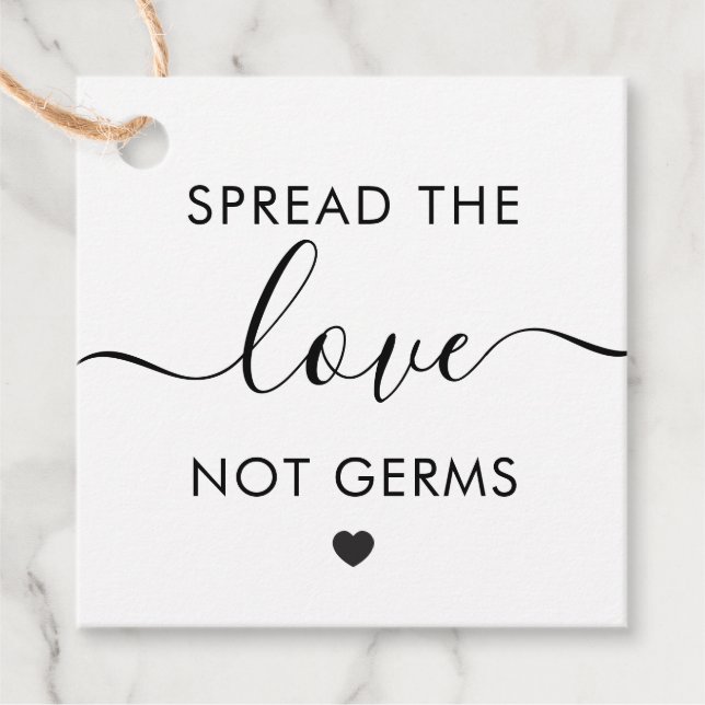 Difundir la etiqueta de regalo Boda Love Not Germs (Anverso)