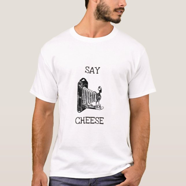 Diga el queso - camiseta divertida de la cámara (Anverso)