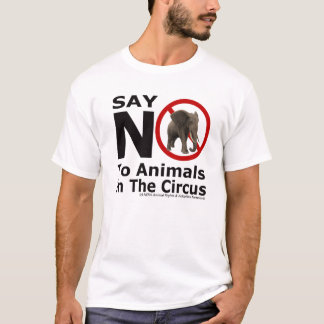 Diga no a los animales en la camisa del elefante
