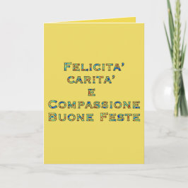 Dígalo en la tarjeta de vacaciones italiana