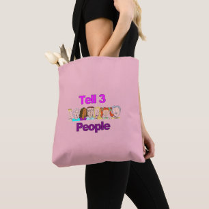 Díganle a 3 personas Tote de compras bolsa de libr