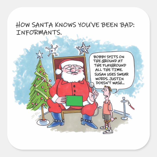 Díganle a Santa pegatinas grandes (Anverso)