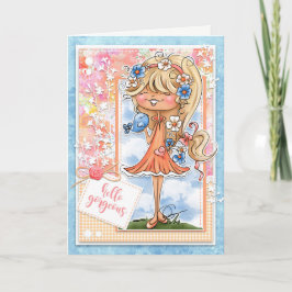 Digi Doodles Hola preciosa tarjeta de saludo