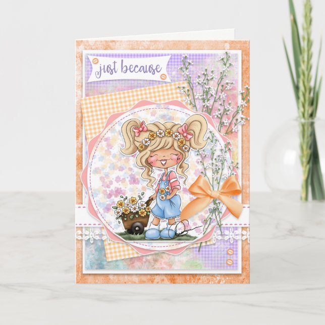 Digi Doodles Sólo Porque Tarjeta De Saludo (Anverso)