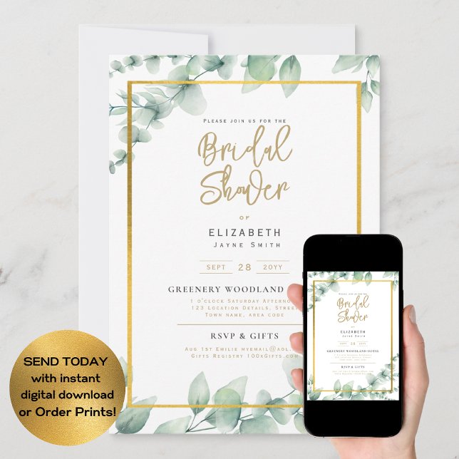 DIGITAL Bridal Shower Invitación a la vegetación O (Subido por el creador)