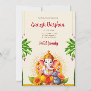 Digital Ganpati invita a invitaciones de pooja de 