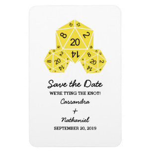 Dígitos amarillo D20 Guardar el imán de fecha