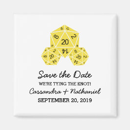 Dígitos amarillo D20 Guardar el imán de fecha