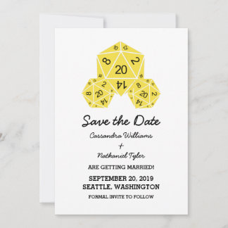 Dígitos amarillo D20 Guardar la invitación de fech