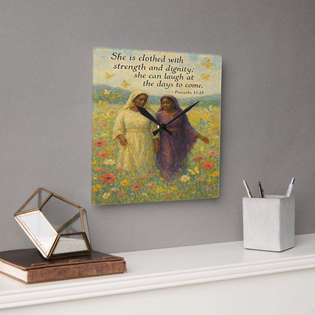 Dignidad y fuerza Reloj de pared decorativo (Oficina)