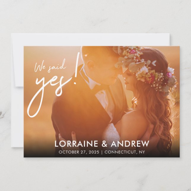 Dijimos Sí Invitación De La Recepción De La Boda D (Anverso)