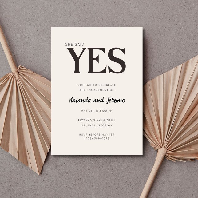 Dijo Que Sí, Invitación De La Fiesta De Compromiso (She Said Yes Photo Engagement Party Invite)