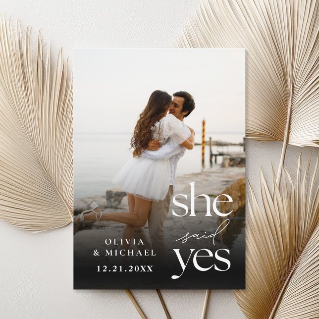 Dijo Sí, Invitación moderna de compromiso de fotog (Subido por el creador)