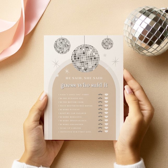 Dijo: Tarjeta de juego de novias Silver Disco (Subido por el creador)