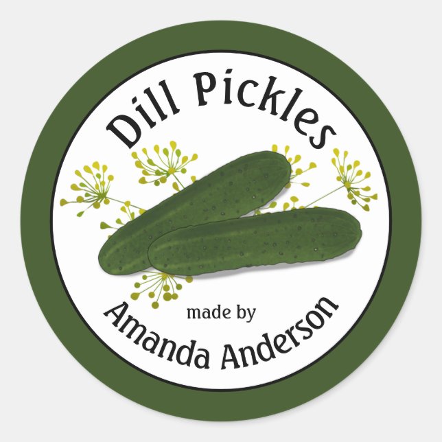 Dill Pickles 3" Pegatina Redonda Clásica (Anverso)