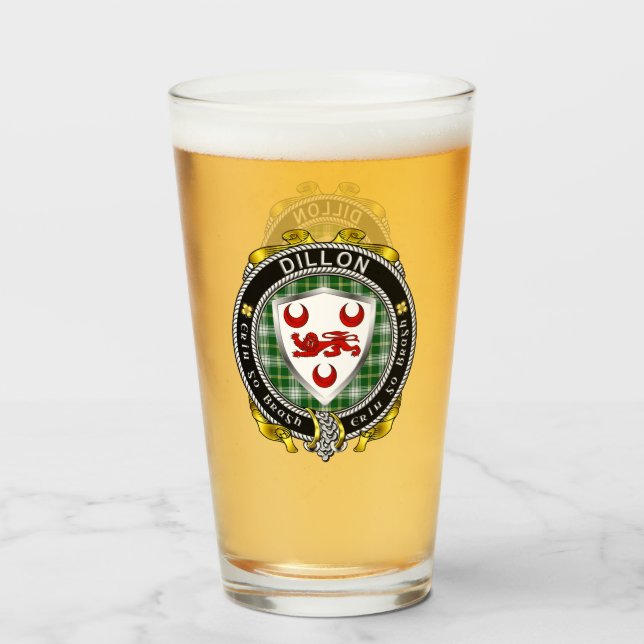 Dillon Irish Shield Beer Glass (Anverso (lleno))