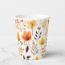 Dilo con hojas de otoño 2 - Vaso de papel