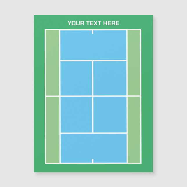 Dimensiones de pista de tenis tarjeta magnética de (Anverso)