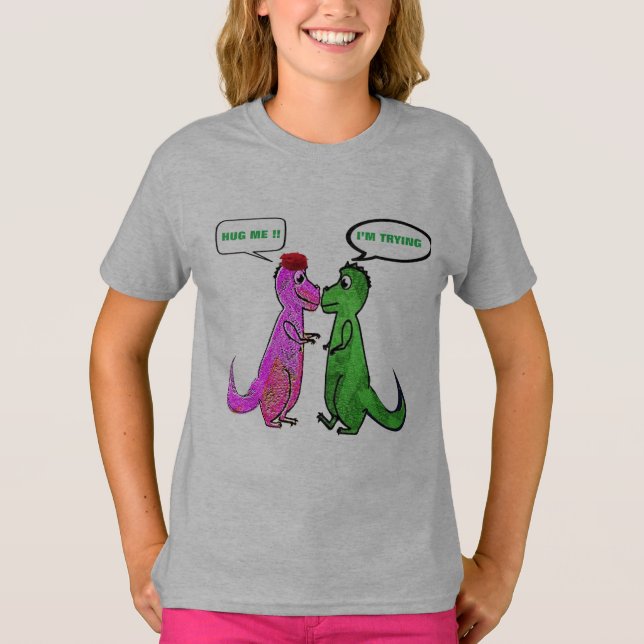 dinasaurios t-rex te encanta abrazarme camiseta gr (Anverso)