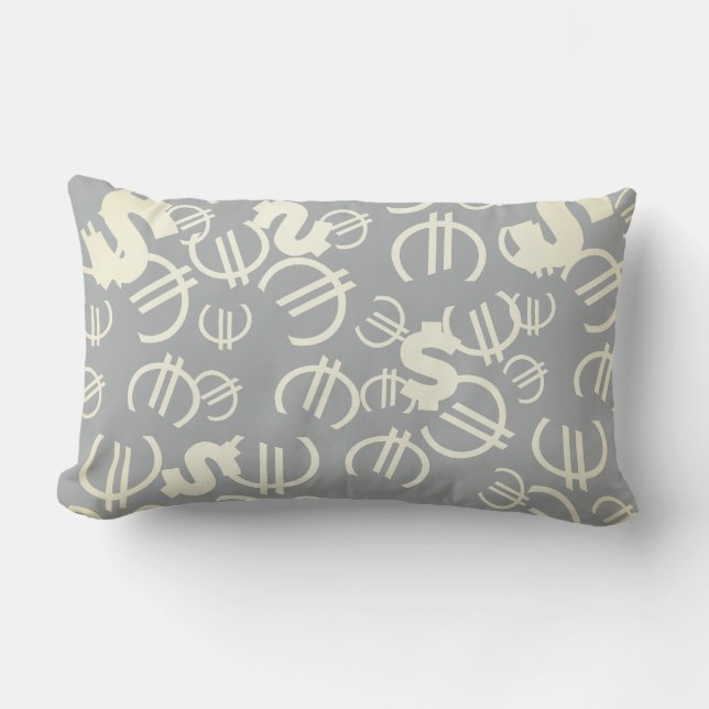 Dinero Euro Dólar Patrón Cojín Almohada (Anverso)