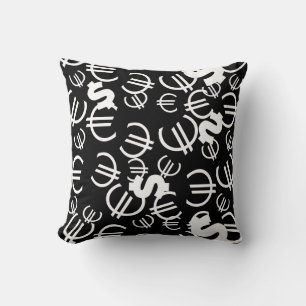 Dinero Euro Dólar Patrón Cojín Almohada