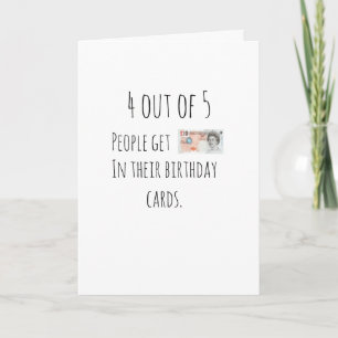 Dinero humorístico de la tarjeta de cumpleaños