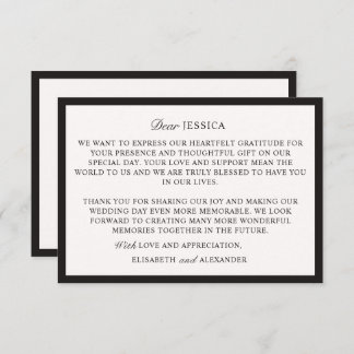 Dinero viejo, Boda blanco roto Gracias tarjeta