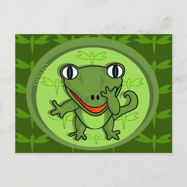 ¡Dinito, el dinosaurio superdeformado! Postal (Anverso)