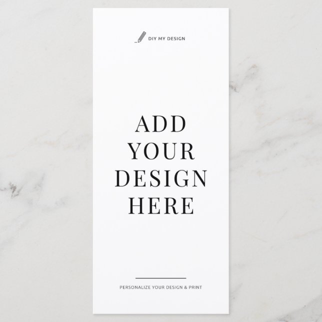 Dinner Menu Printing 4x9" Upload Your Design (Anverso)