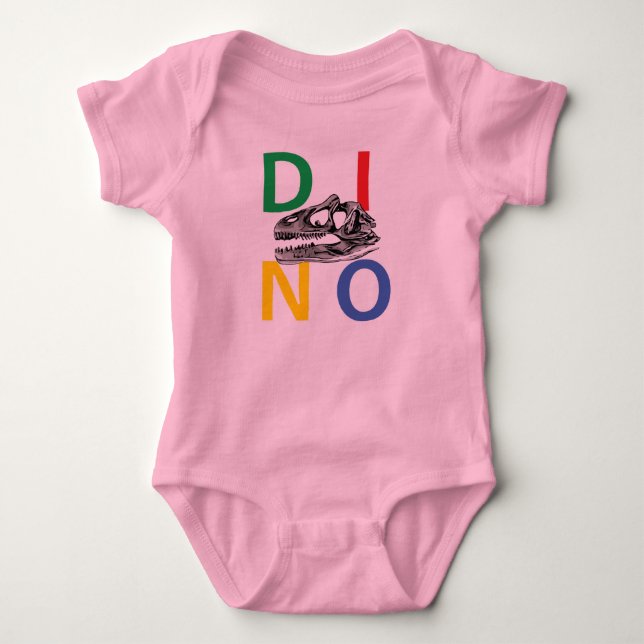 DINO - Bebé rosa Jersey Bodysuit (Anverso)