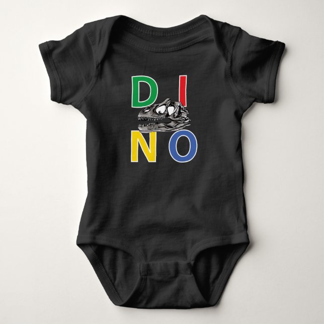 DINO - Black Baby Jersey Bodysuit (Anverso)