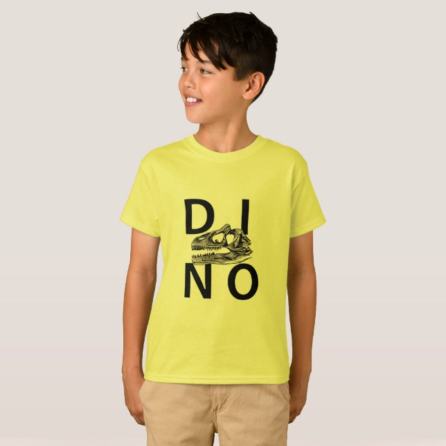 DINO - Camiseta de Hanes TAGLESS® para niños amari (Anverso completo)