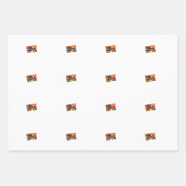 Dino Cowboy Envoltura de papel de hoja plana de 3