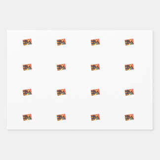 Dino Cowboy Envoltura de papel de hoja plana de 3