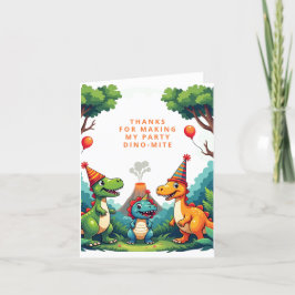 Dino Dinosaur Birthday Party Foltido Tarjeta de ag