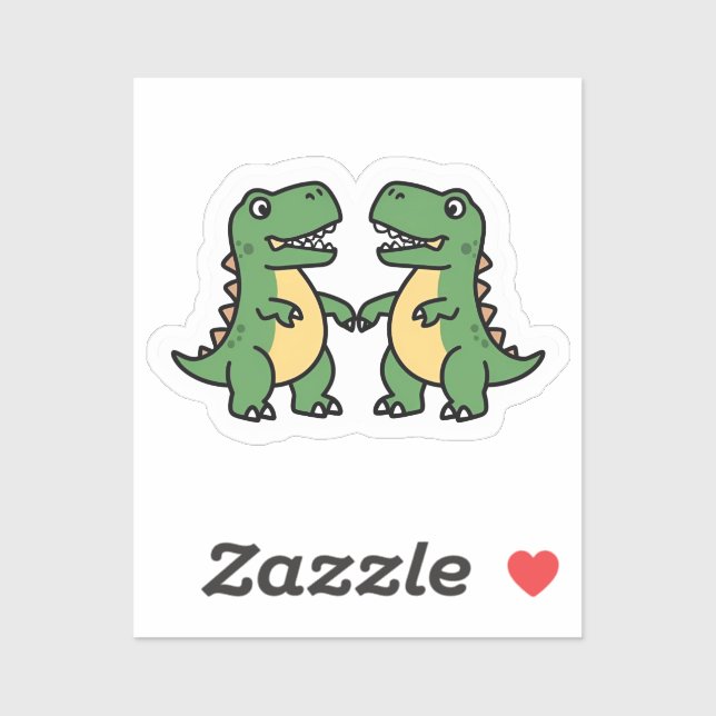 Dino Duo Pegatina (Hoja)