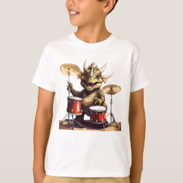 Dino-mito baterista unisex camiseta de niño