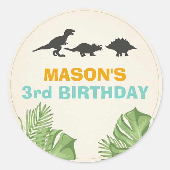 Dino Pegatina Dinosaurio (Anverso)