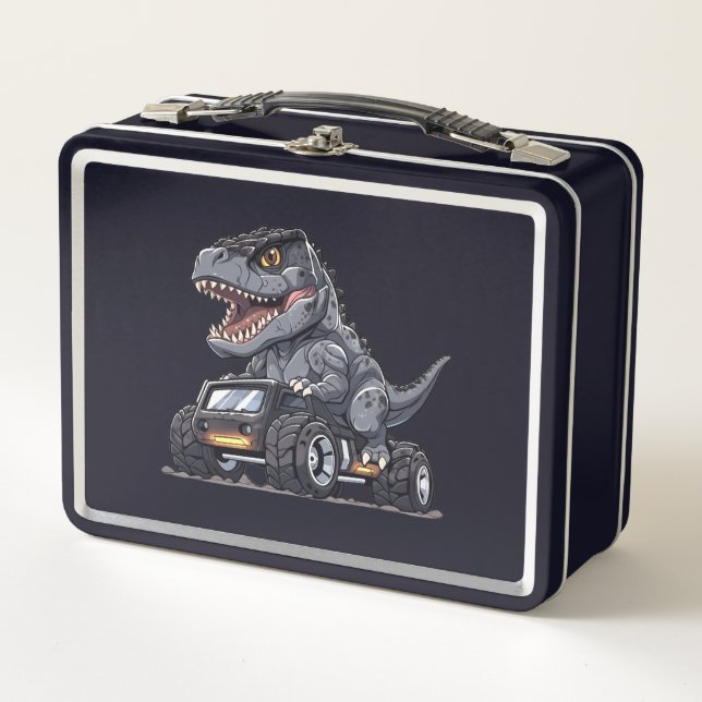 Dino sobre ruedas: Caja de almuerzo de aventura de (Anverso)