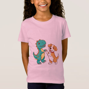 Dino y Dog Mejor Amigos Niños Camiseta