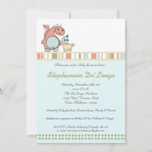 Dinos Juegan Dinosaurios T Rex Invitación Baby Sho