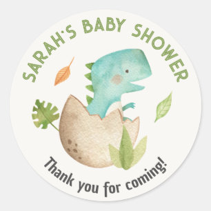Dinosaur Baby Shower Favor Pegatinas acuarela