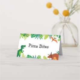 Dinosaur Birday Food Tent Place Card Tarjeta