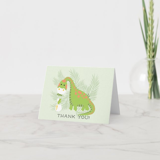 Dinosaur Boys Baby Shower Nota (Anverso)