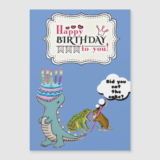 Dinosaur Card /Funny birthday card/ (Anverso)