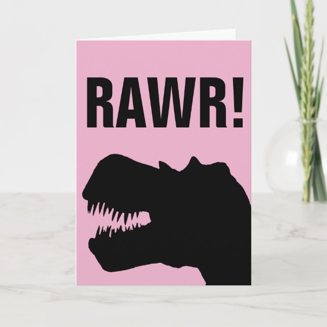 DINOSAUR DINOSAURIO TARJETAS DE CUMPLEAÑOS PARA LA (Anverso)