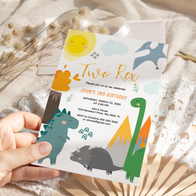 Dinosaur Dos Rex Segunda Invitación a la Fiesta de (Subido por el creador)